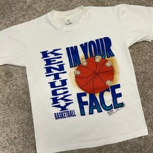 Vintage Kentucky Wildcats UK Basketball IN YOUR FACE Tshirt Men Large USA Made‎